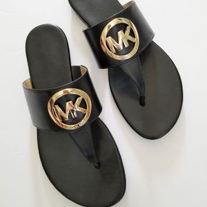 MK Racquel Leather Thong Sandal